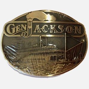 GENERAL JACKSON STEAMBOAT SOLID BRASS BELT BUCKLE NEW OLD STOCK STILL SEALED